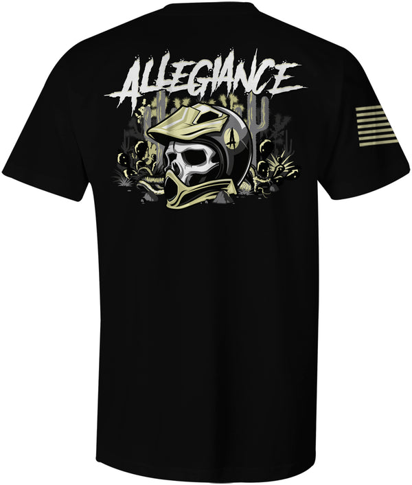 Back of Desert Skull Tee in black featuring large Desert Skull graphic