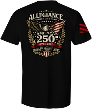 Legacy Tee black patriotic shirt with eagle and American flag background